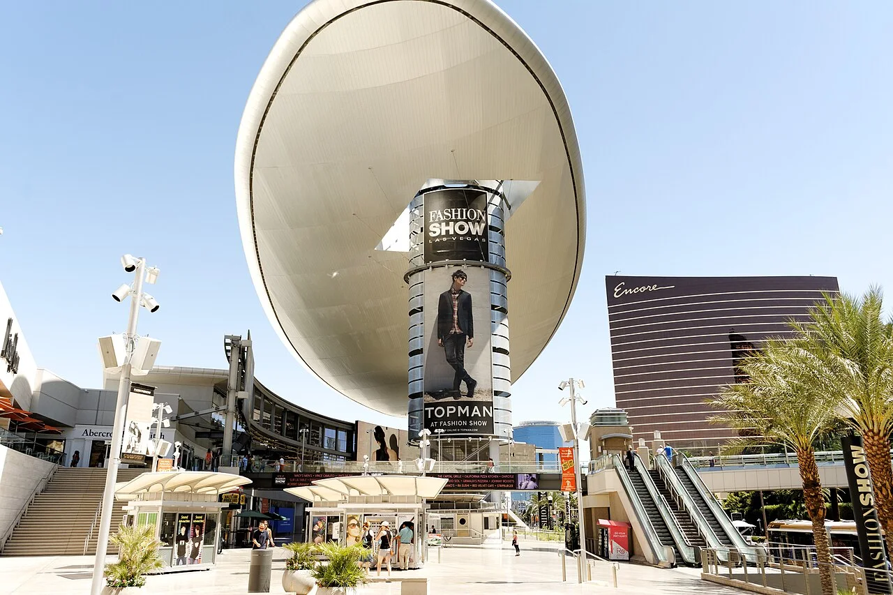 The Cloud canopy and plaza at Fashion Show in Las Vegas.